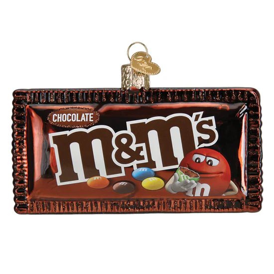 M&M's Milk Chocolate Glass Ornament, 4" - Image 5