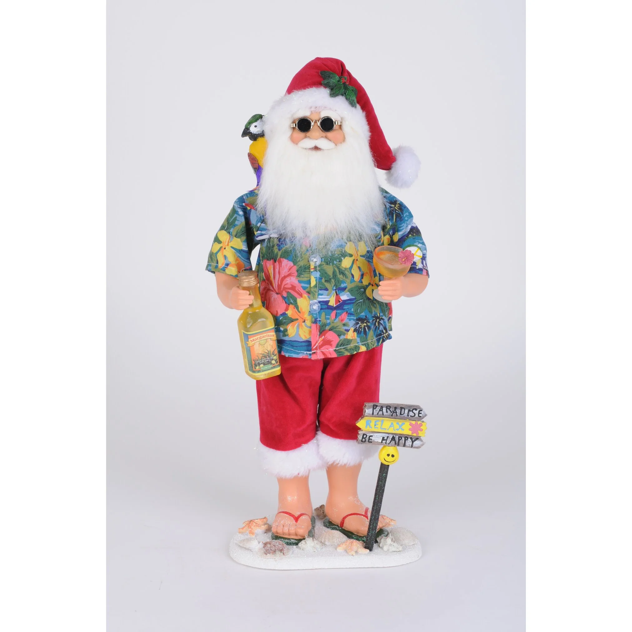 Margarita Beach Santa Figurine, 18"