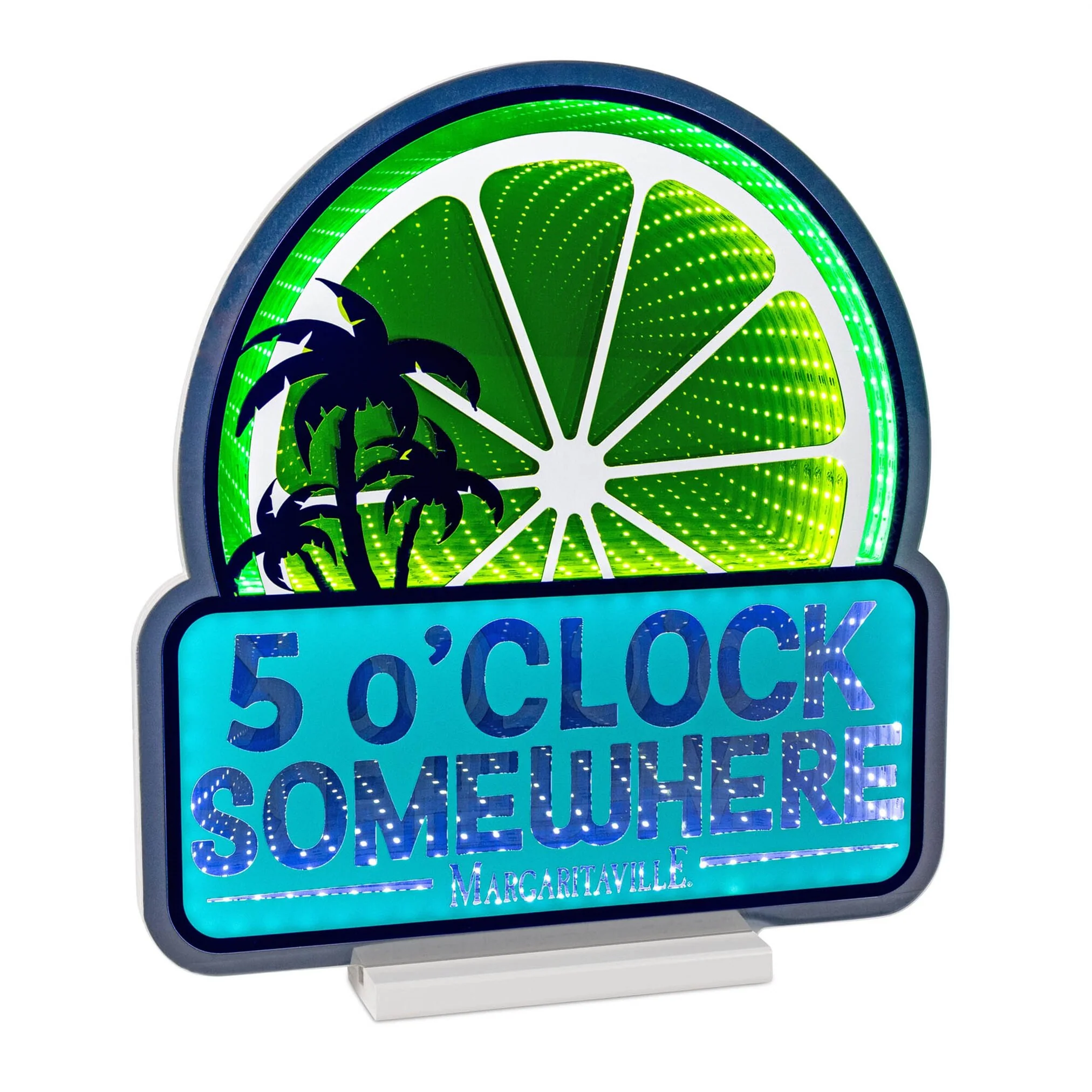 Margaritaville 5 O'clock Somewhere Lime Infinity Light, Acrylic, W/ UL Plug, 17.5"