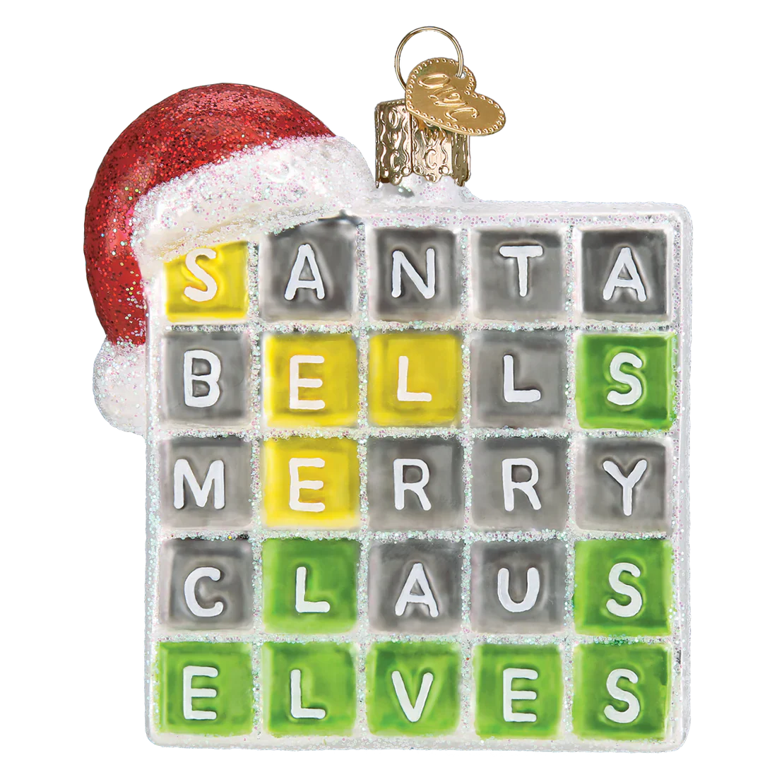 Merry Words Glass Ornament, 3.25" - Image 2