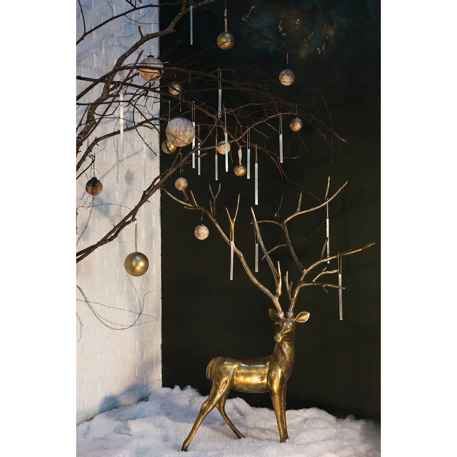 Metal Stag Statue, 43" (Antique Gold) - Image 2