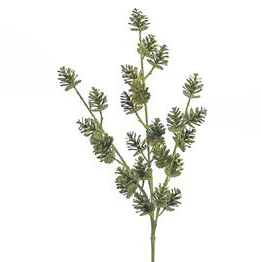 Artificial Pinecone Spray, Metallic Moss, 25"