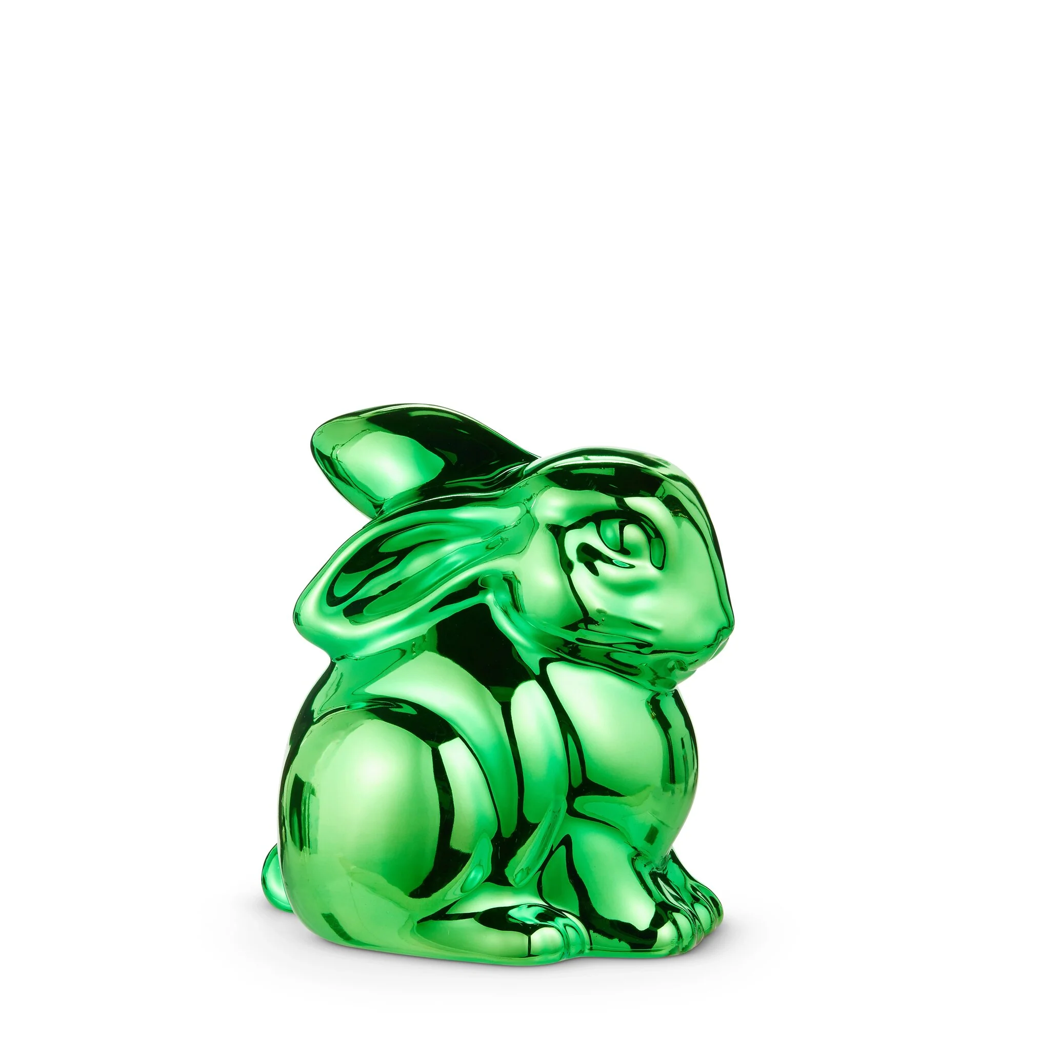 Metallic Green Balloon Bunny Figurine, 12"