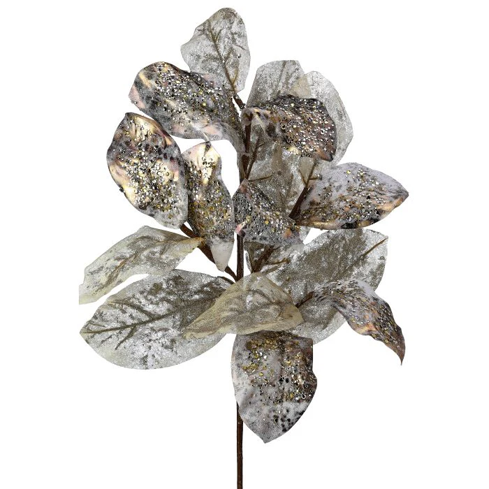 Metallic Jeweled Salal Spray, 37"