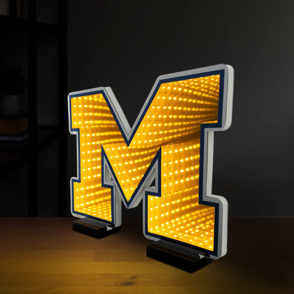 Michigan Wolverines LED Infinity Logo Light, Acrylic, w/UL Plug, 13.5" - Image 3