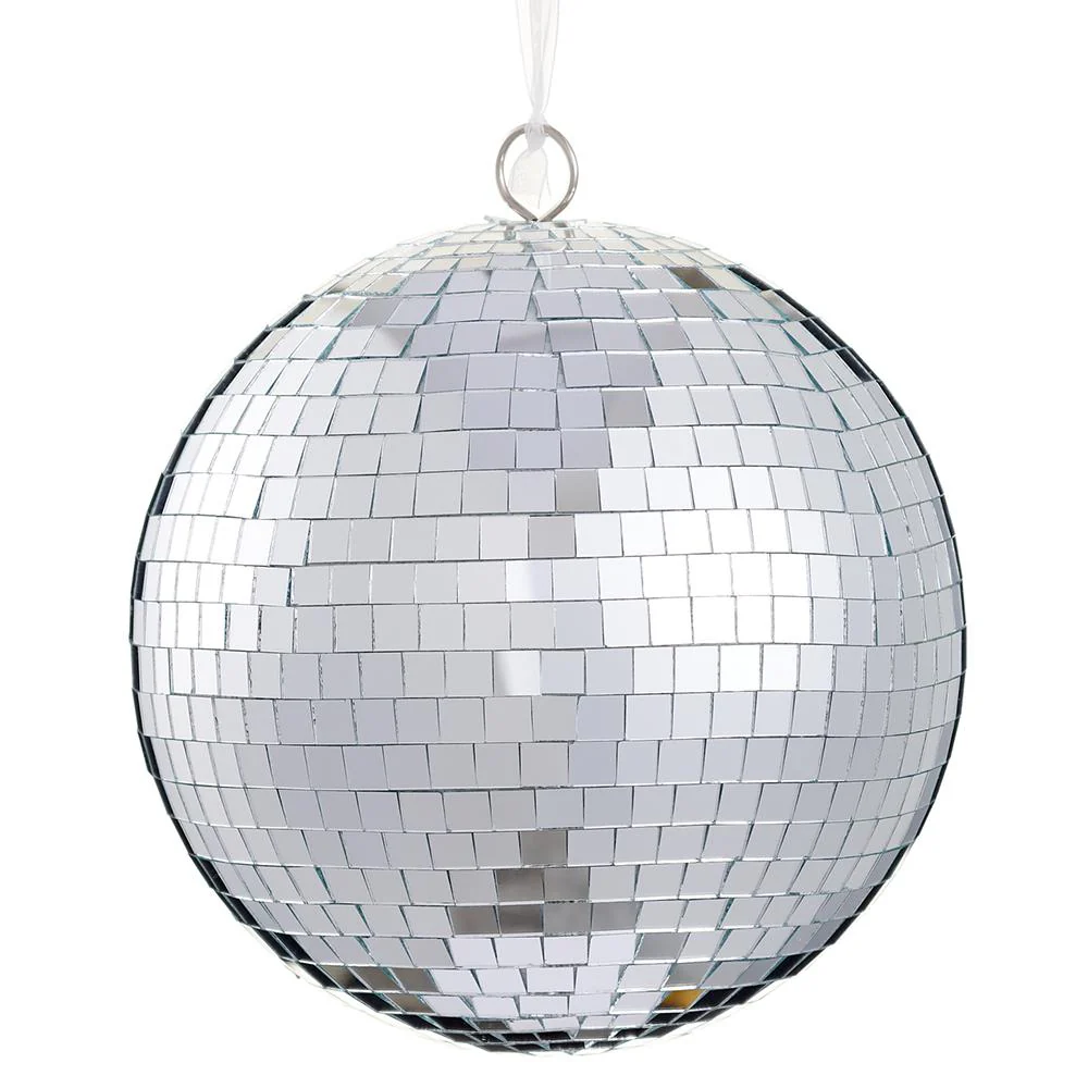 Mirror Mosaic Ball Ornament, 8" (Silver)
