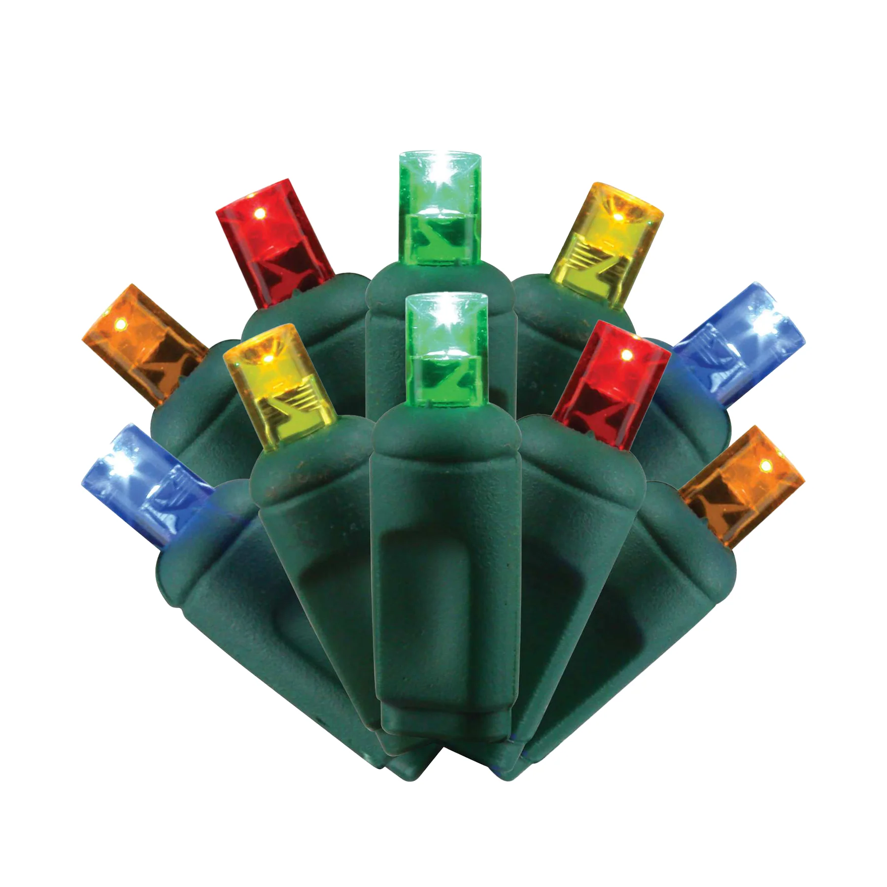 Multi Color TWINKLE Mini Light Set, Green  Wire, 25' (50 bulbs, 6" spacing)