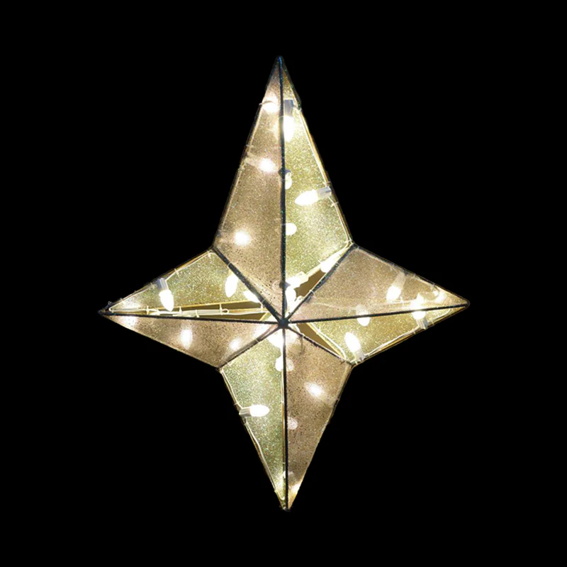 Large Nativity Star Tree Topper, LED Lit (Gold/Warm White), 36"