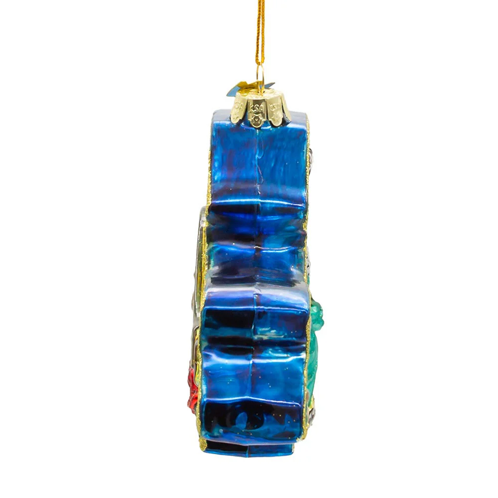 New York Cityscape Glass Map Ornament, 5.5" - Image 3