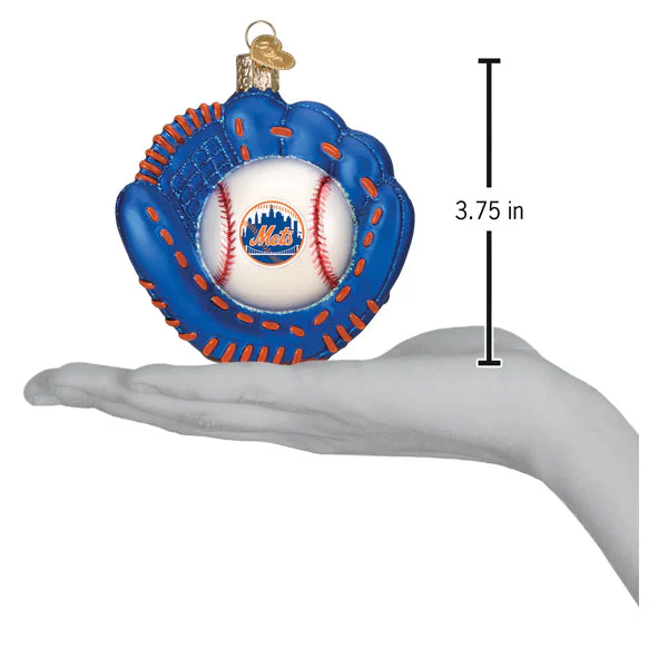 New York Mets Baseball Mitt Ornament, 3.75" - Image 4