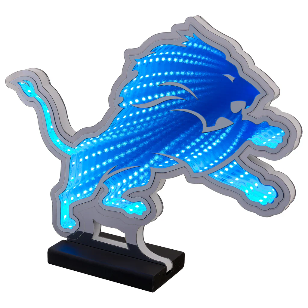 NFL Detroit Lions LED Infinity Logo Light, Acrylic, w/UL Plug, 13" - Image 2
