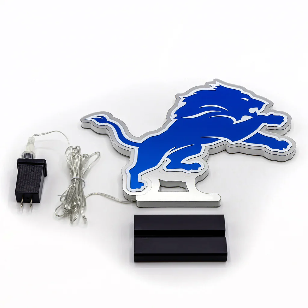 NFL Detroit Lions LED Infinity Logo Light, Acrylic, w/UL Plug, 13" - Image 5