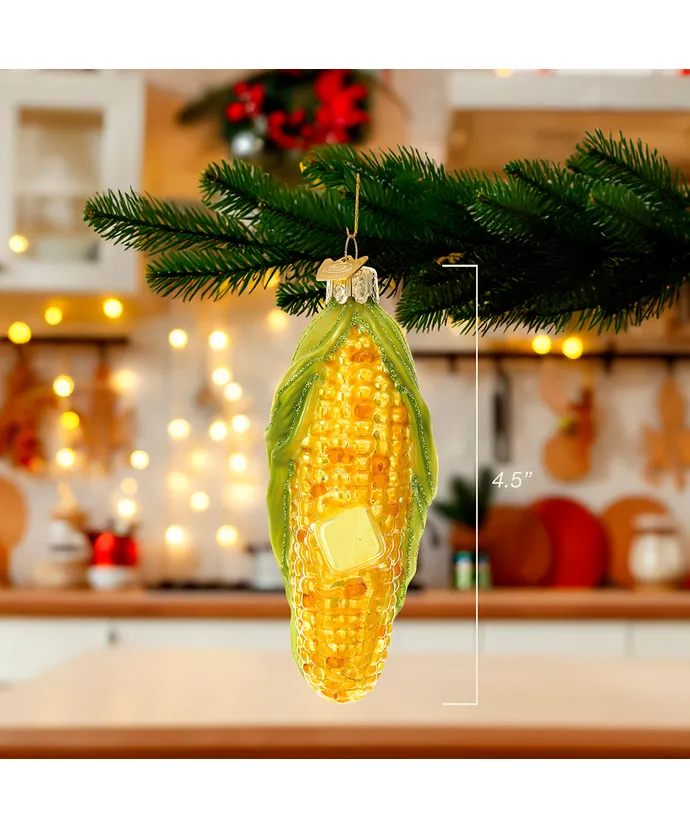 Noble Gems™ Corn On The Cob Glass Ornament - Image 2