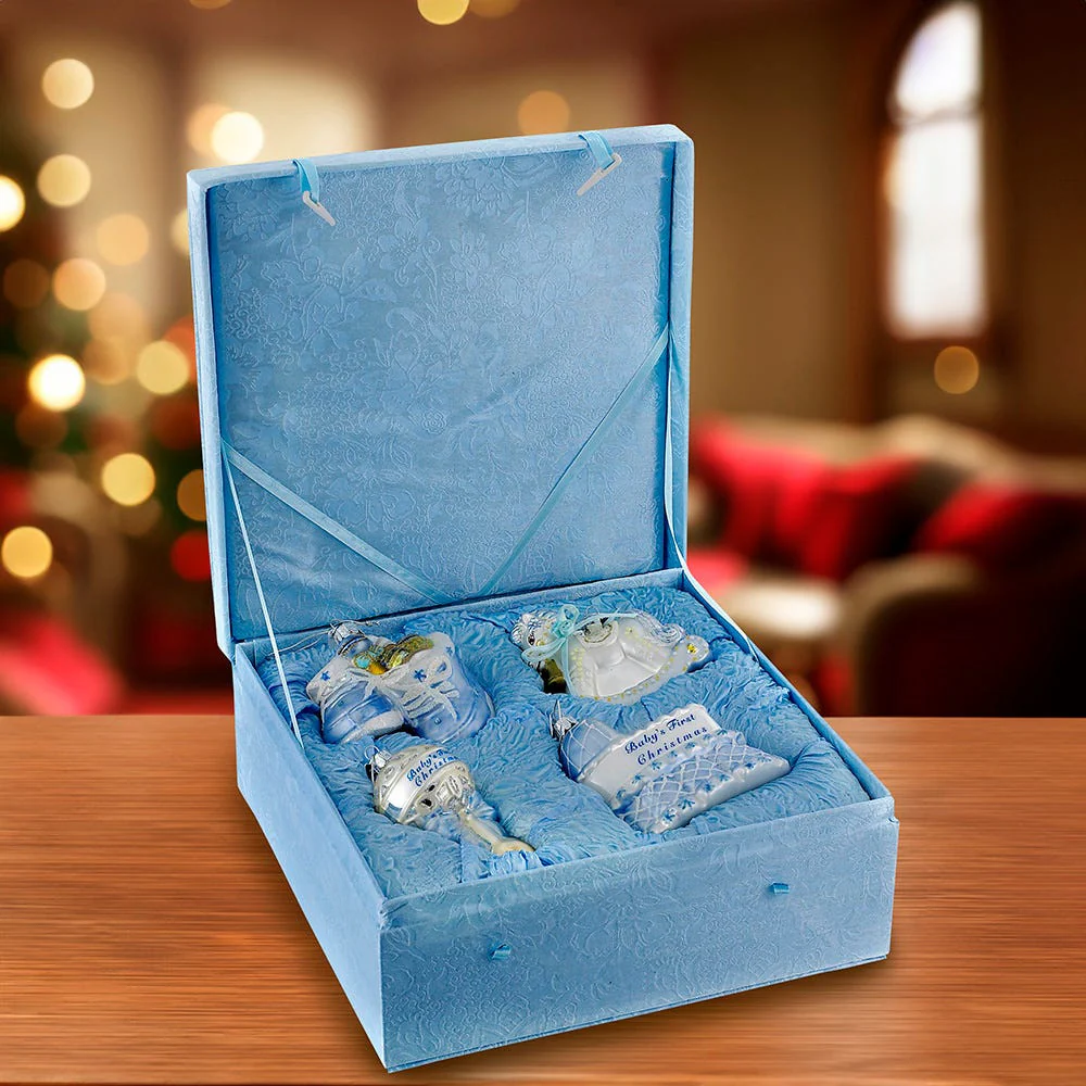 Noble Gems™ Glass Baby Boy Ornaments, 4" (Set of 4) - Image 6