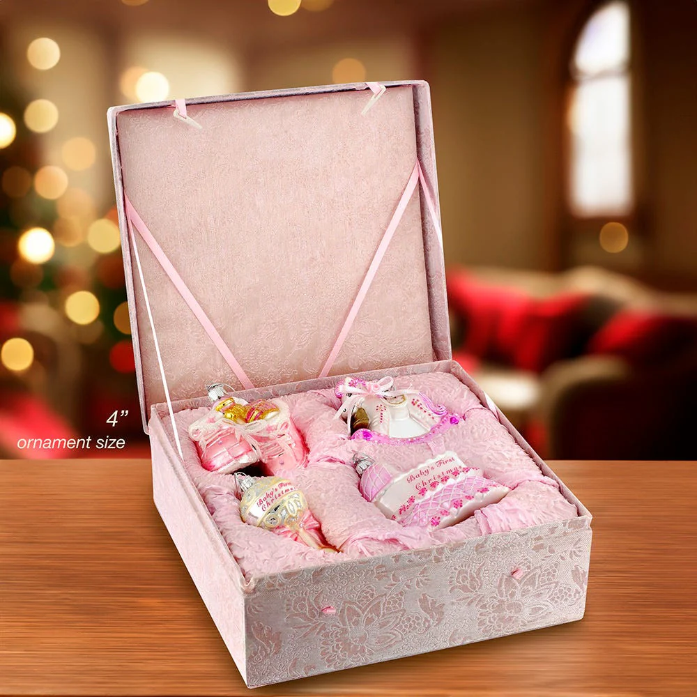 Noble Gems™ Glass Baby Girl Ornaments, 4" (Set of 4) - Image 2