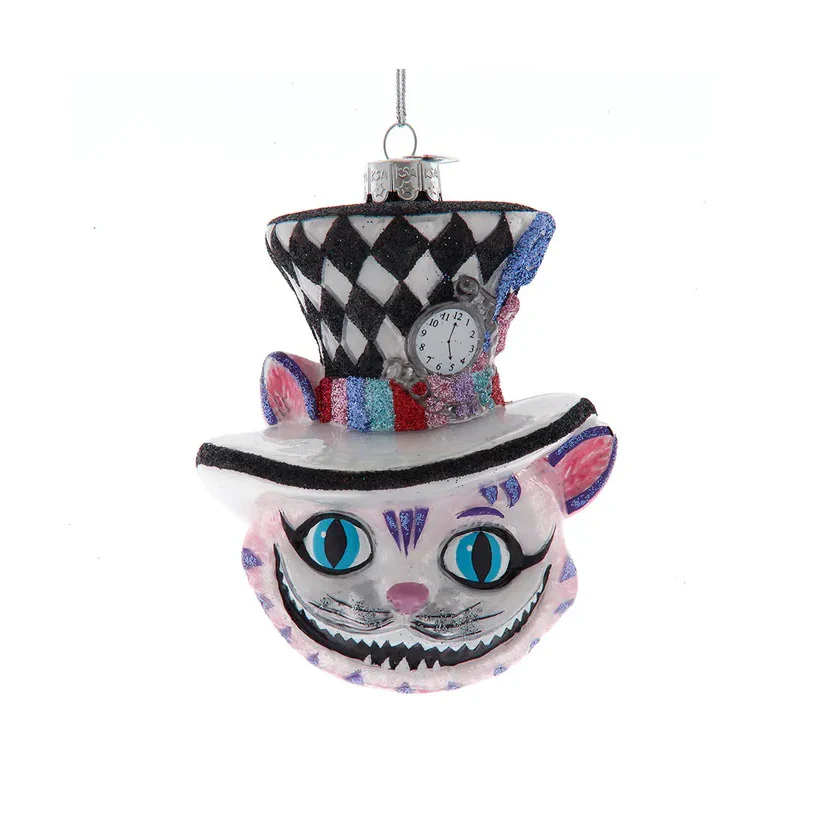 Noble Gems™ Glass Cheshire Cat Head Ornament, 4.5"