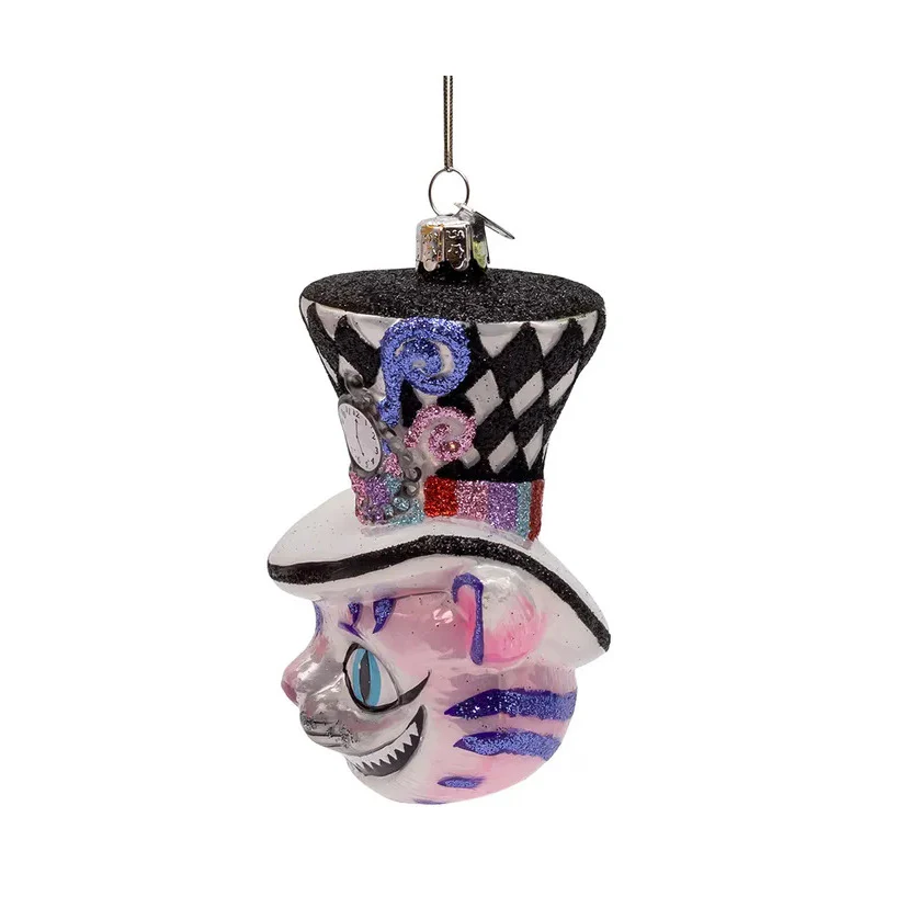 Noble Gems™ Glass Cheshire Cat Head Ornament, 4.5" - Image 6