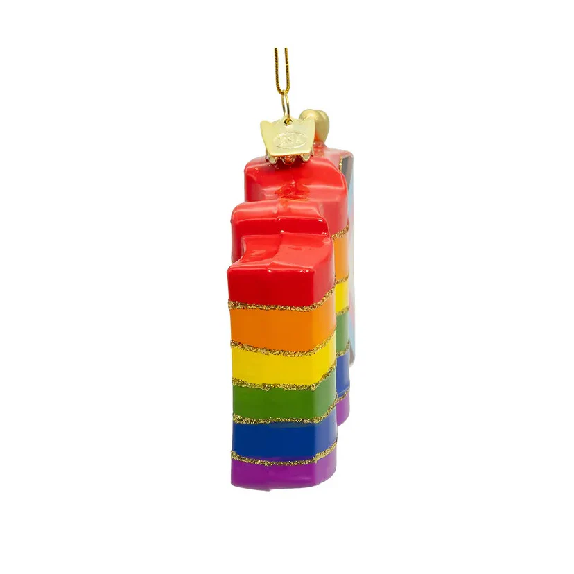 Noble Gems™ Glass Progress Pride Flag Ornament, 3.5" - Image 3