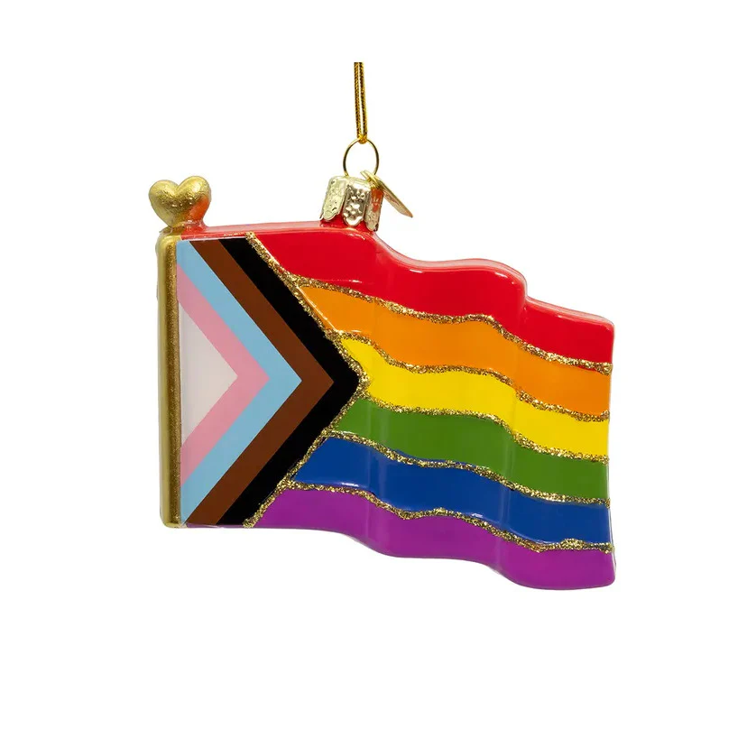 Noble Gems™ Glass Progress Pride Flag Ornament, 3.5" - Image 5