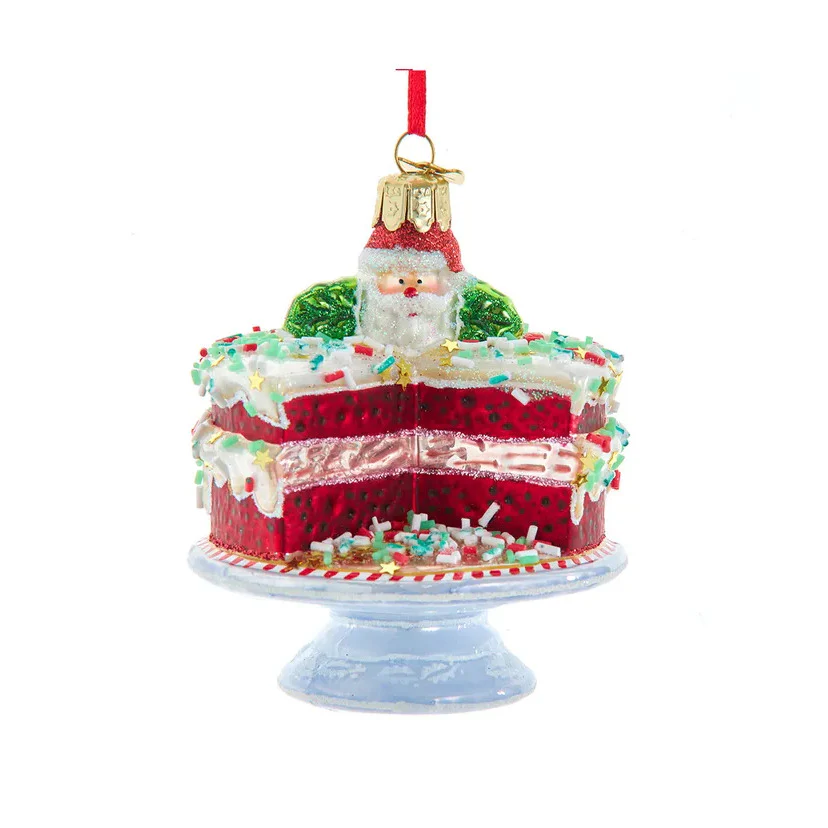 Noble Gems™ Glass Red Velvet Cake With Stand Ornament, 3.75"