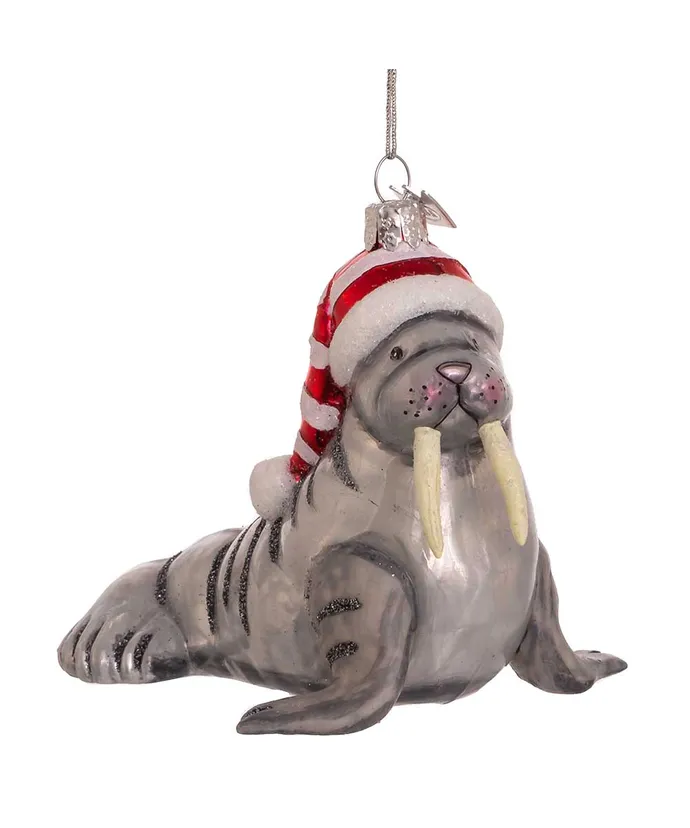 Noble Gems™ Glass Walrus Ornament - Image 2