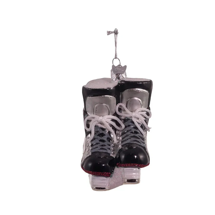 Noble Gems™ Ice Hockey Skates Glass Ornament, 4.25" - Image 3