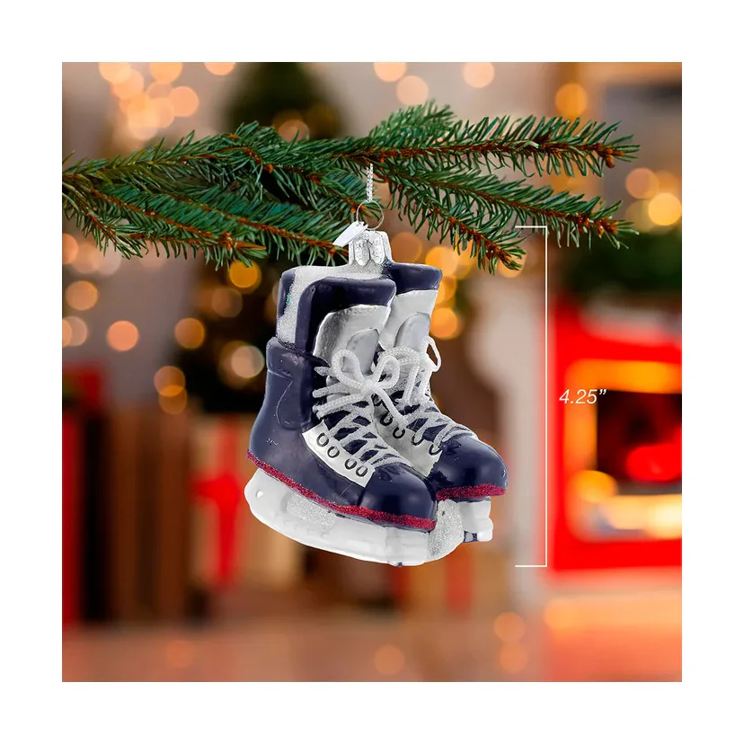 Noble Gems™ Ice Hockey Skates Glass Ornament, 4.25" - Image 9