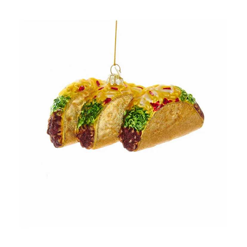 Noble Gems™ Tacos Glass Ornament, 5.25" - Image 3