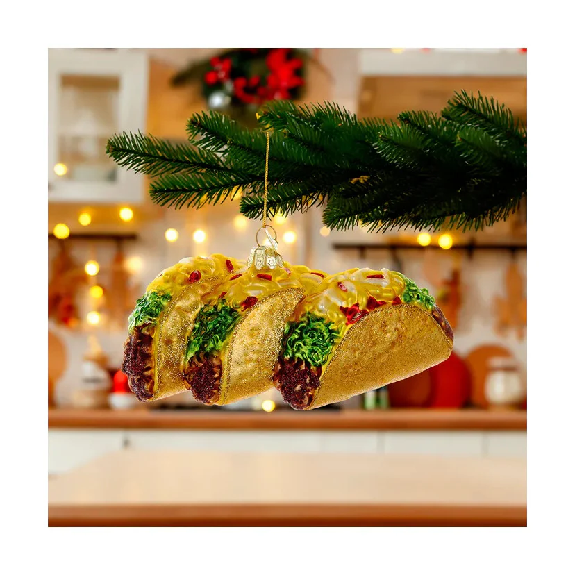 Noble Gems™ Tacos Glass Ornament, 5.25" - Image 6