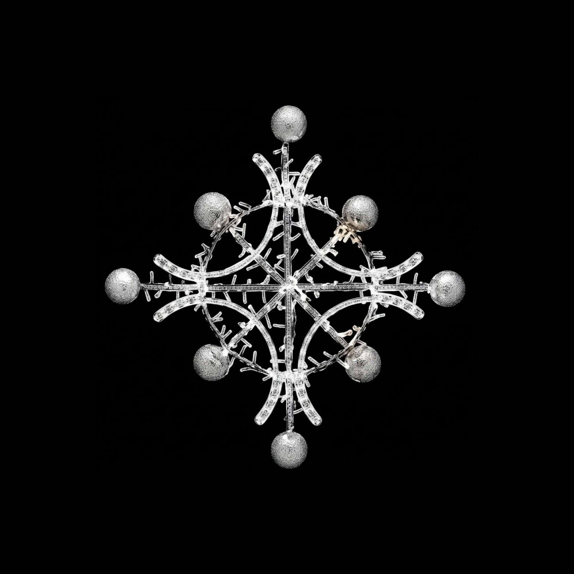 Nordic Sparkle Pole Mount,  3.5‘ x 3.5‘ x 4.5“, LED (Clear White)