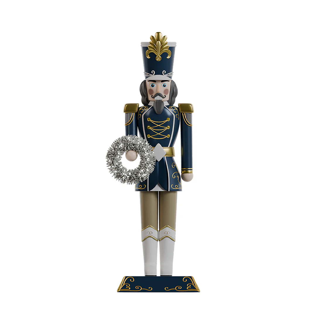Large Fiberglass Royal Soldier Nutcracker Figure, 6ft (Blue)