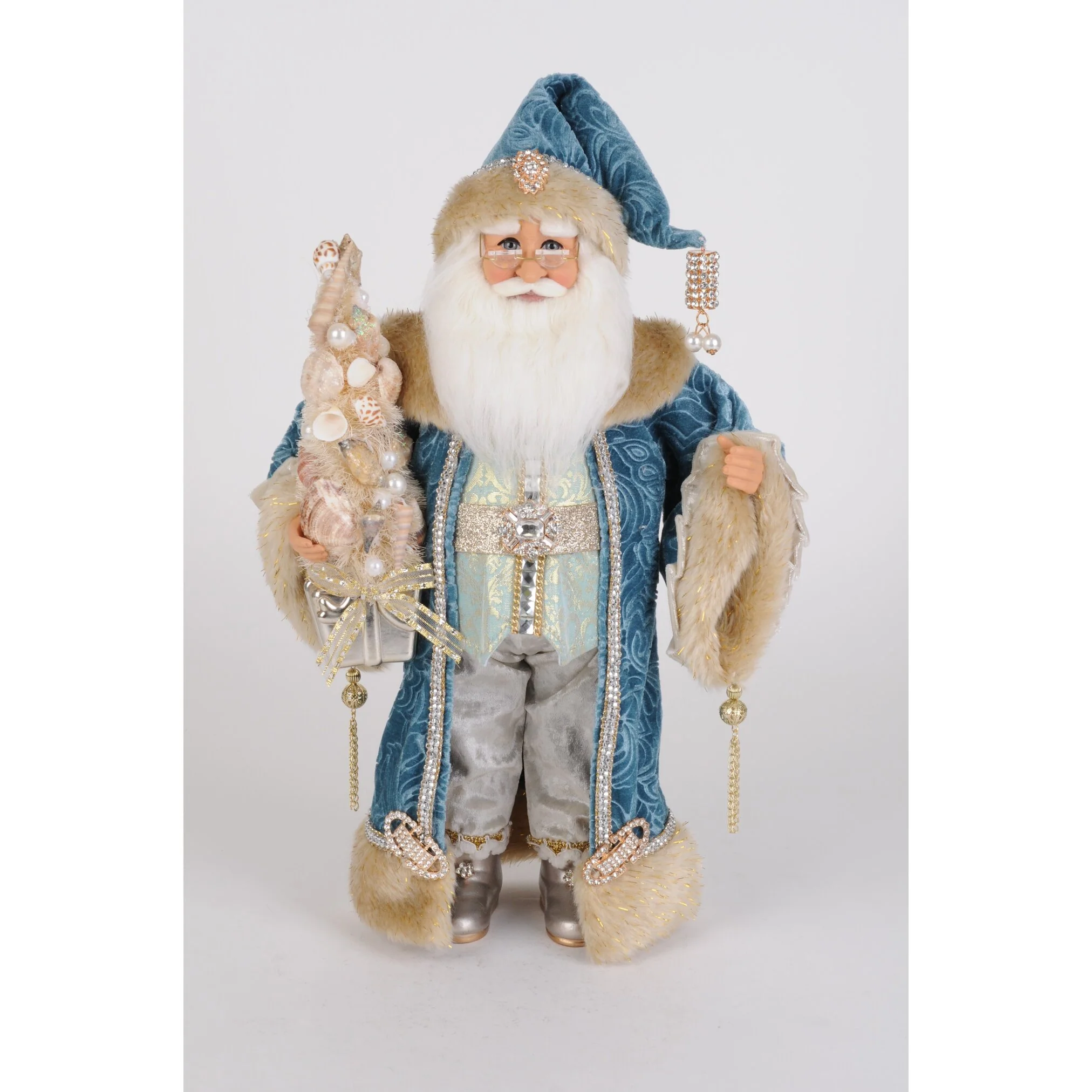 Ocean Blue Santa Figurine, 17"