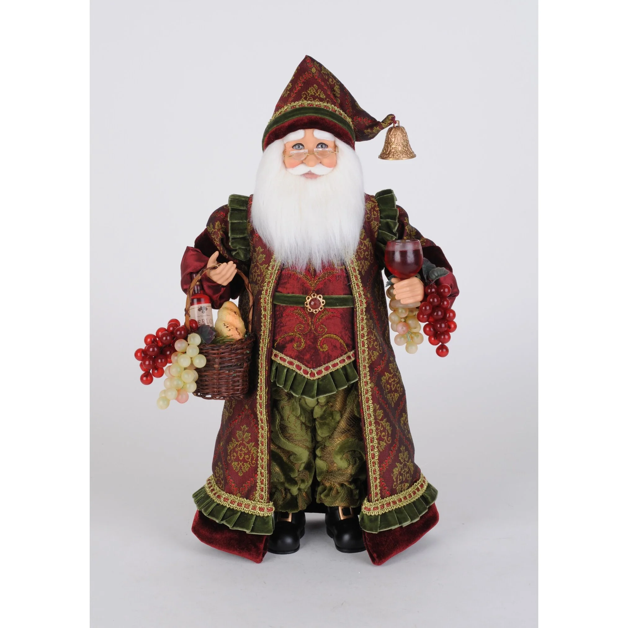 Old World Sommelier Santa Figurine, 18"