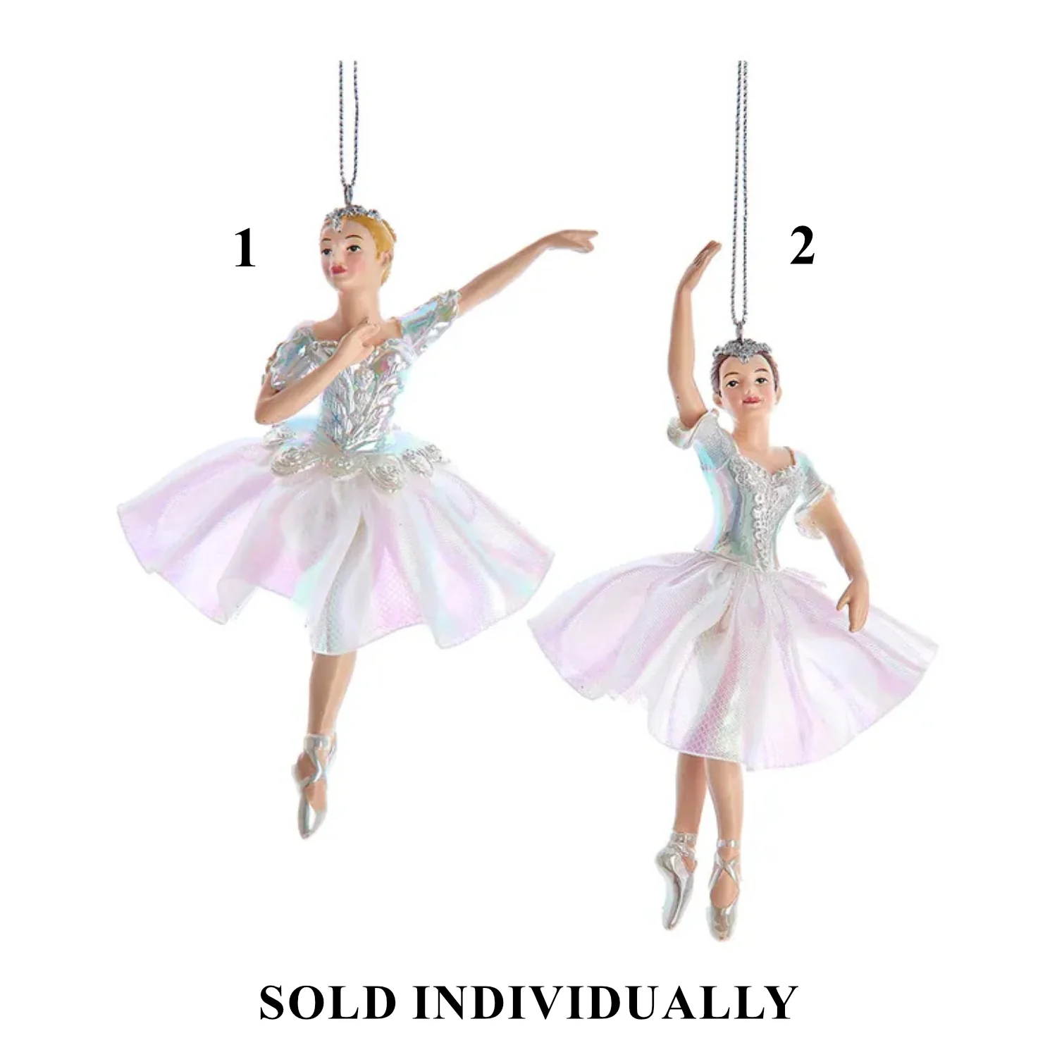 Opalescent Ballerina Ornaments, 6.5" (2 Styles – Sold individually)