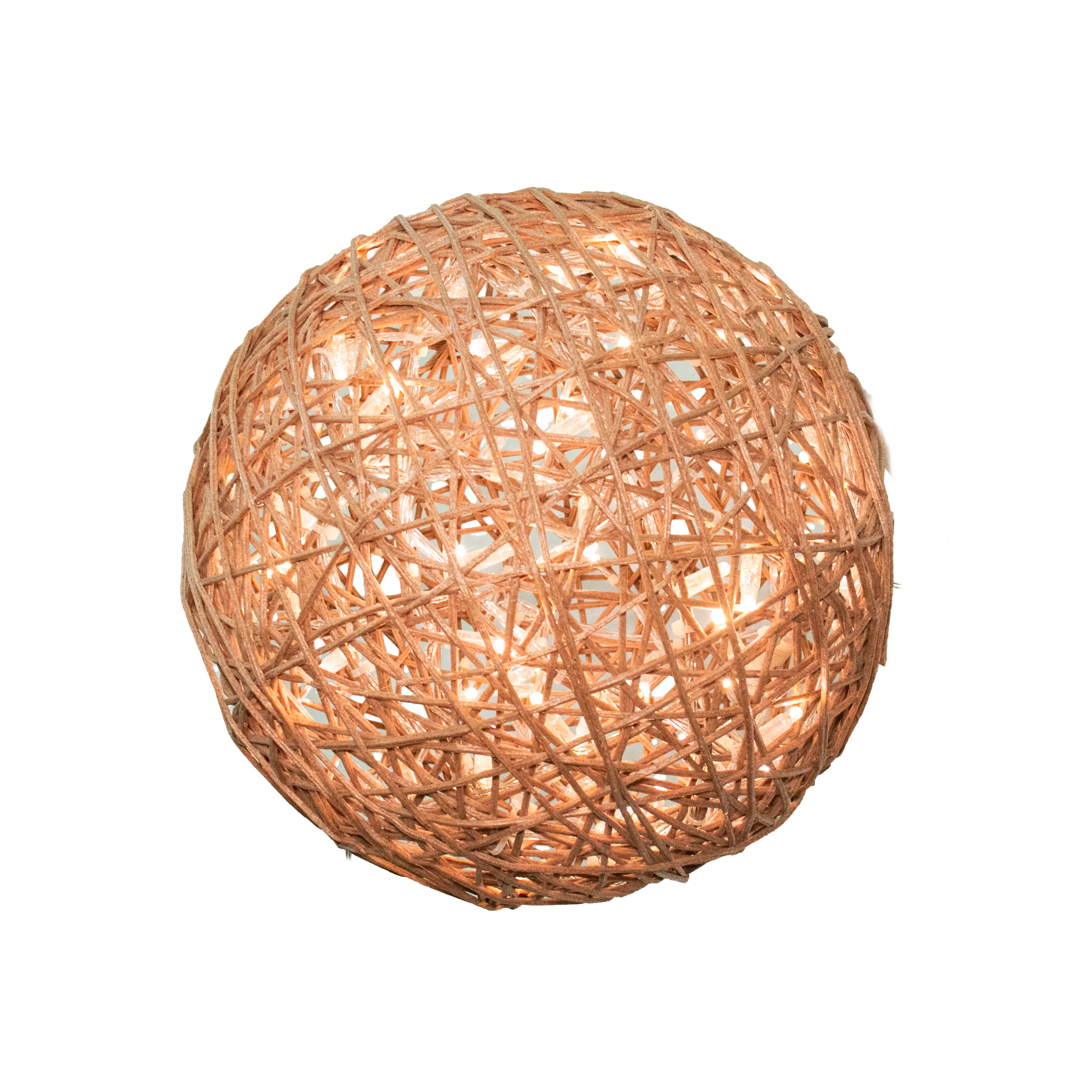Organic 3D Lit Brown Ball, 15.7" (Warm White LED)