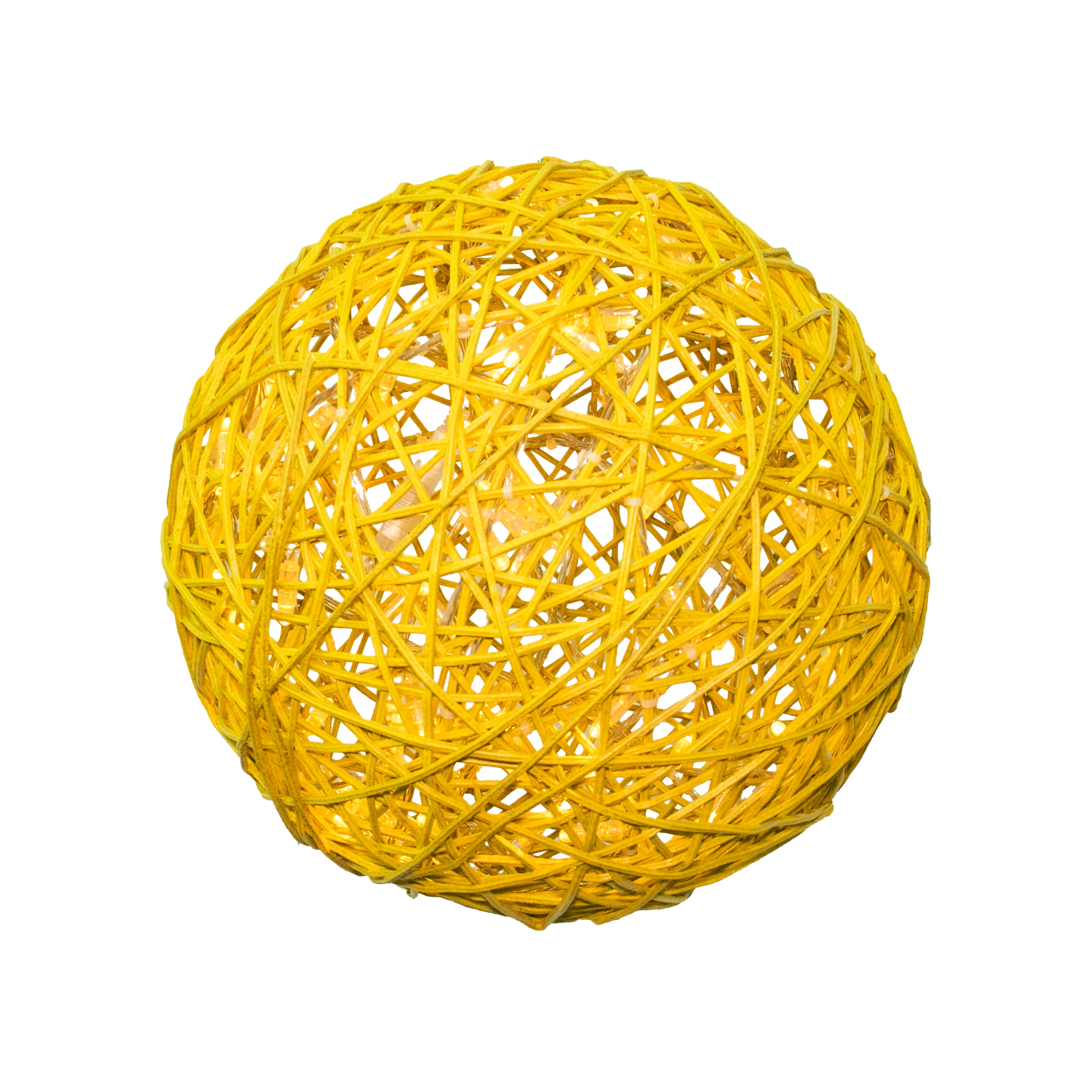 Organic 3D Lit Pastel Yellow Ball, 15.7" (Warm White LED)