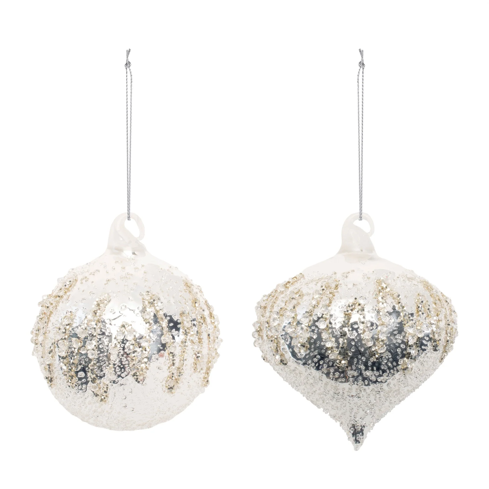 Glass Ornament, 4.5" (2 styles - sold individually) - Image 2