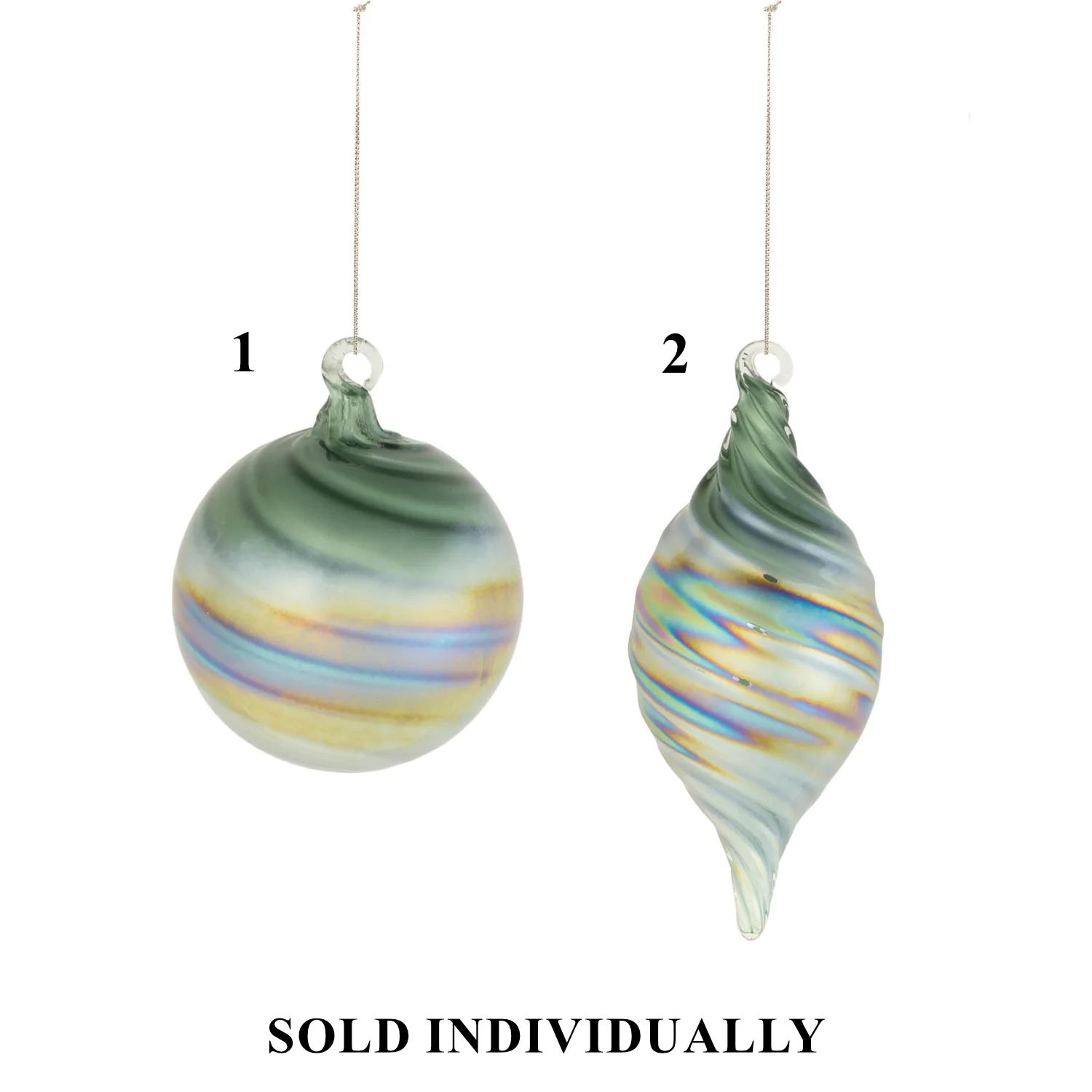 Glass Ornament, 6" (2 styles - sold individually)