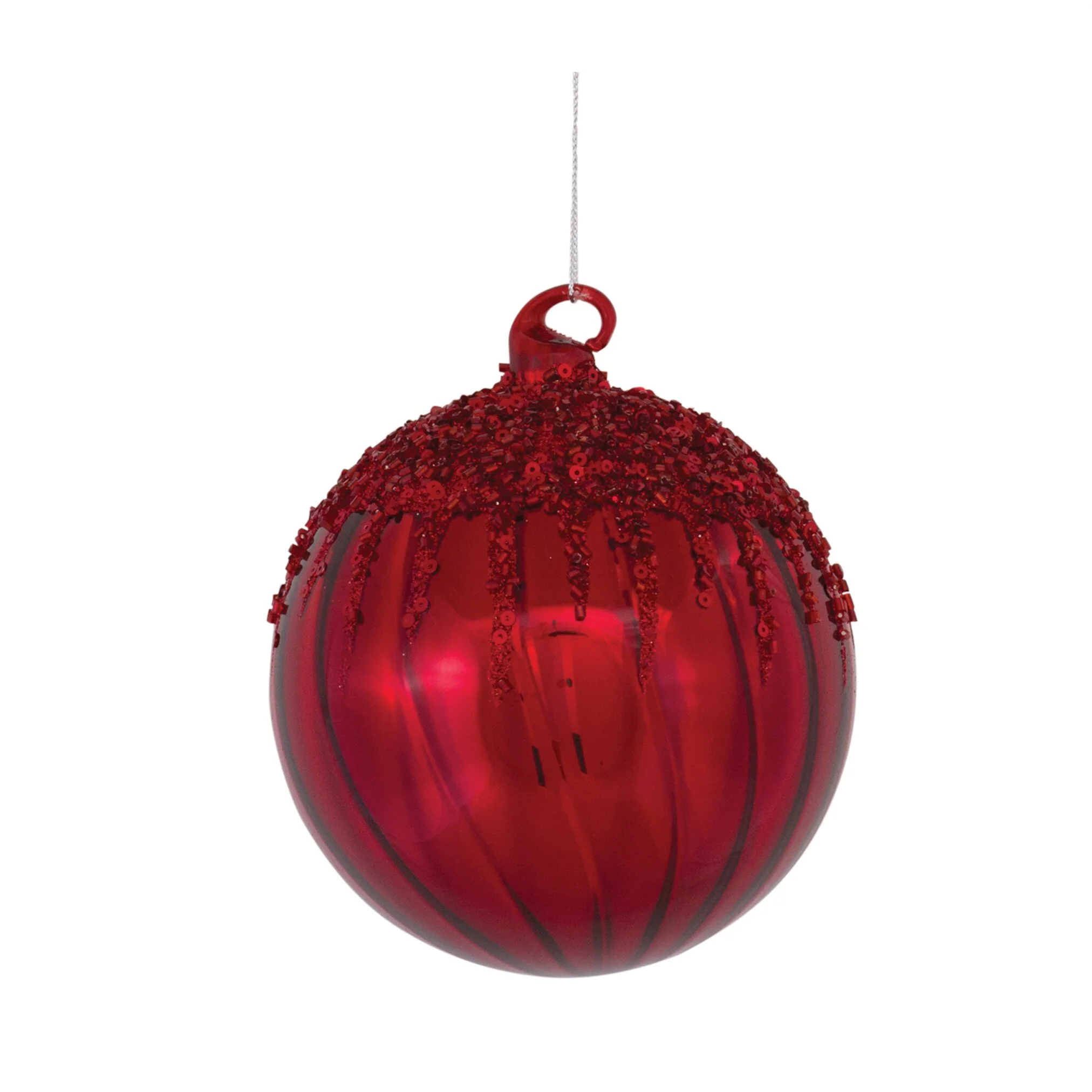 Red Glass Ornament, 5-8" (2 styles - sold individually) - Image 3