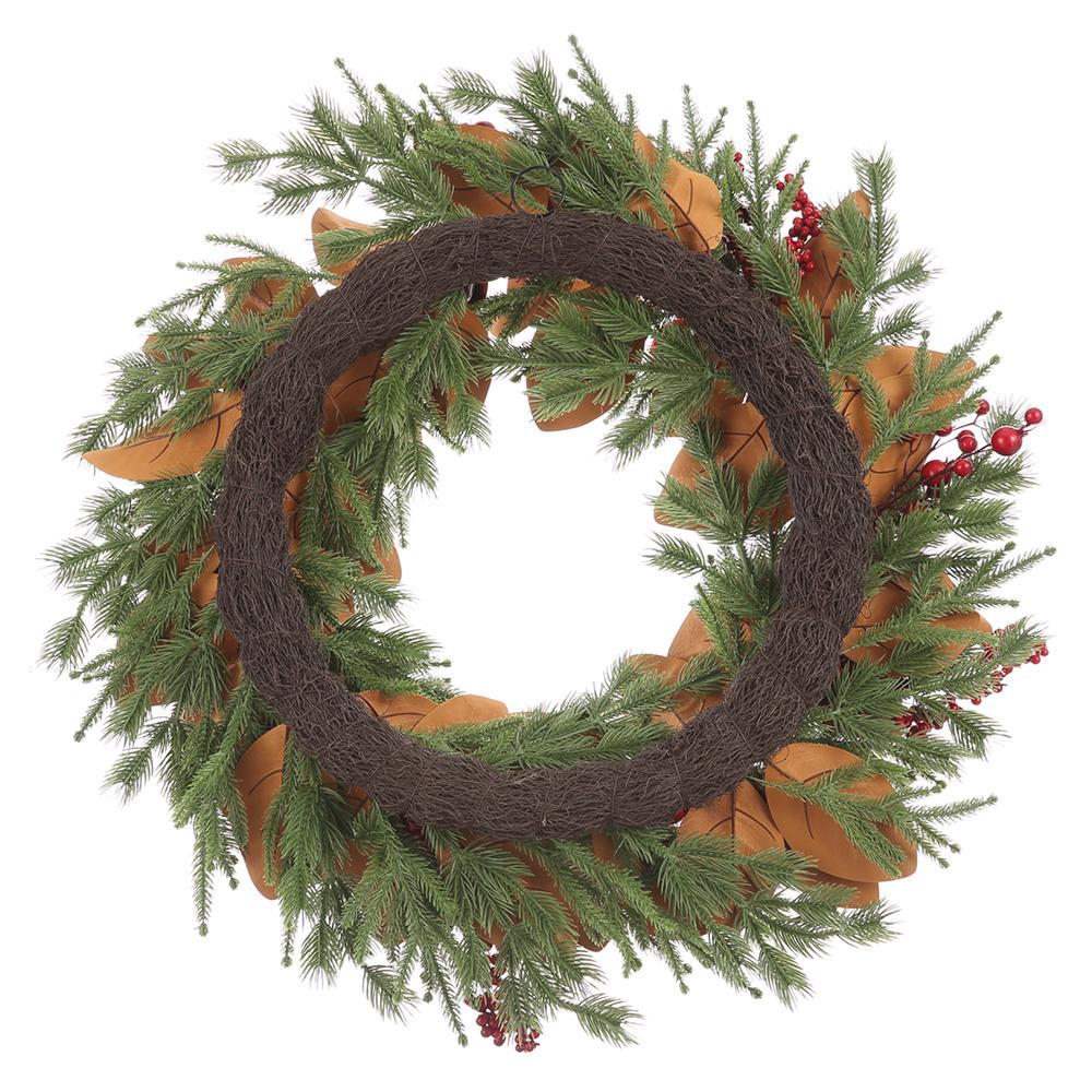 Ornament Ball/Berry/Pine Wreath, 32" (Red & Green) - Image 2