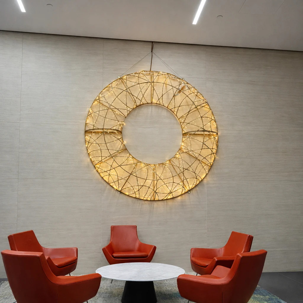 Giant Oro Wreath, LED Lit, 8ft - Image 2