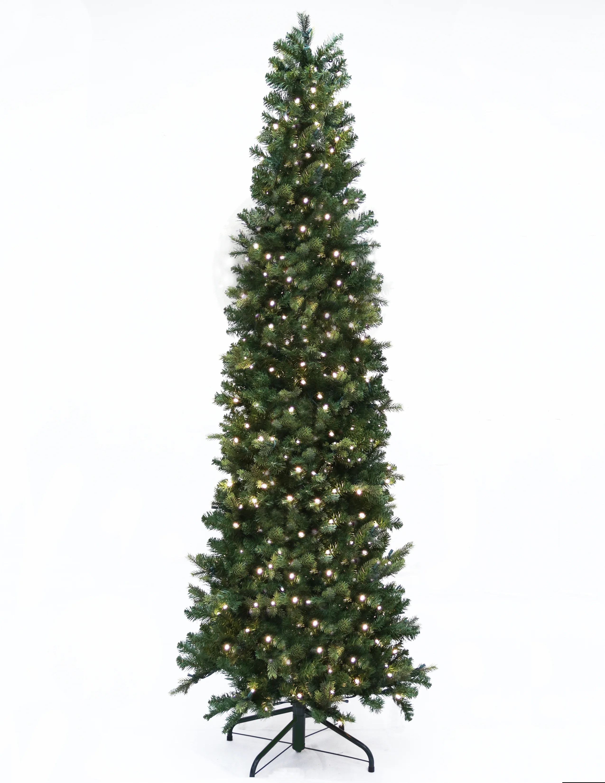 Hinged Artificial Christmas Slim Tree, LED Lit, Warm White (5ft to 9ft)