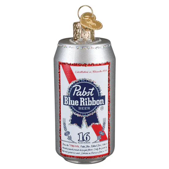 Pabst Blue Ribbon Beer Can Ornament, 3.25" - Image 2