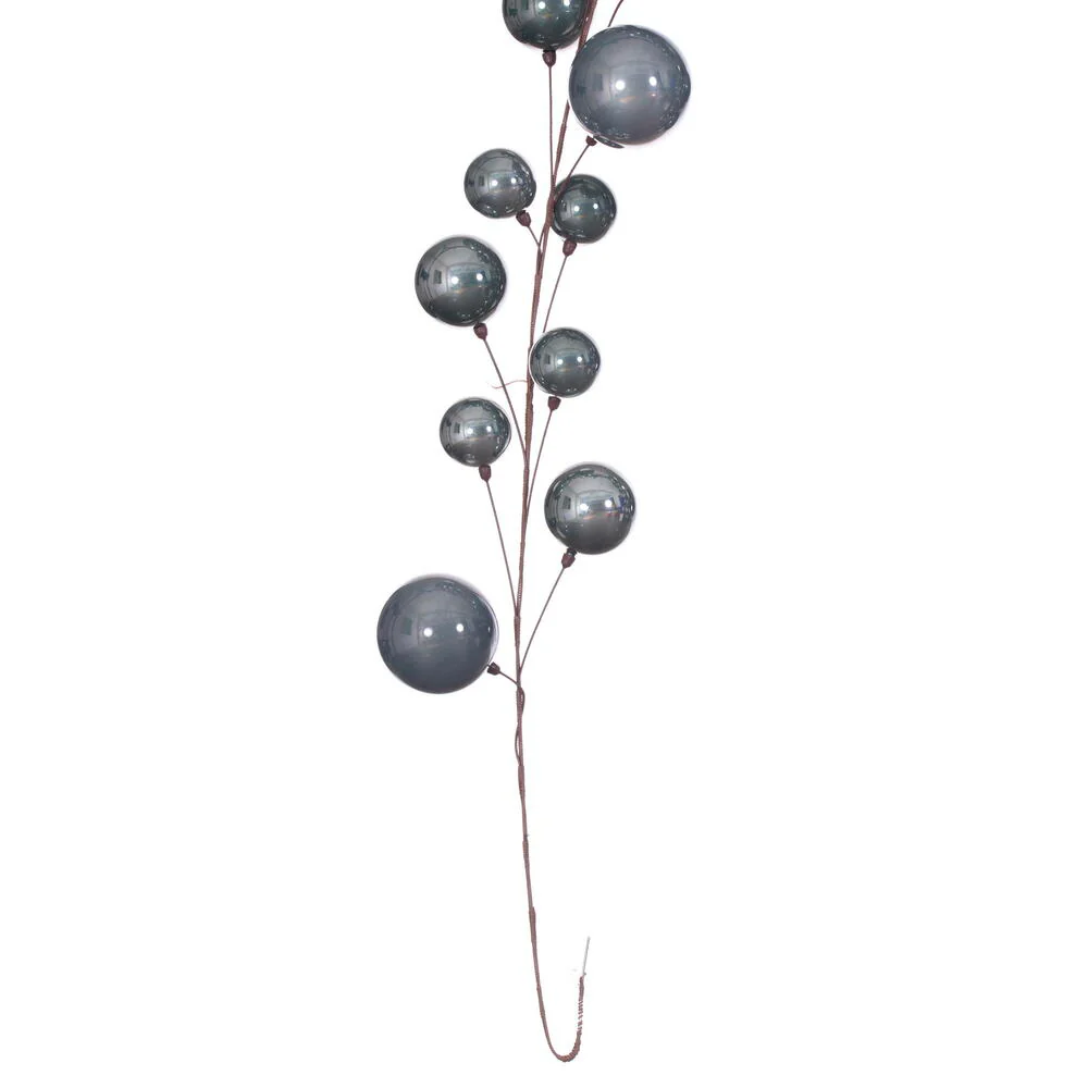 Pearl Branch Ball Wire Garland, 10' (Pewter) - Image 3