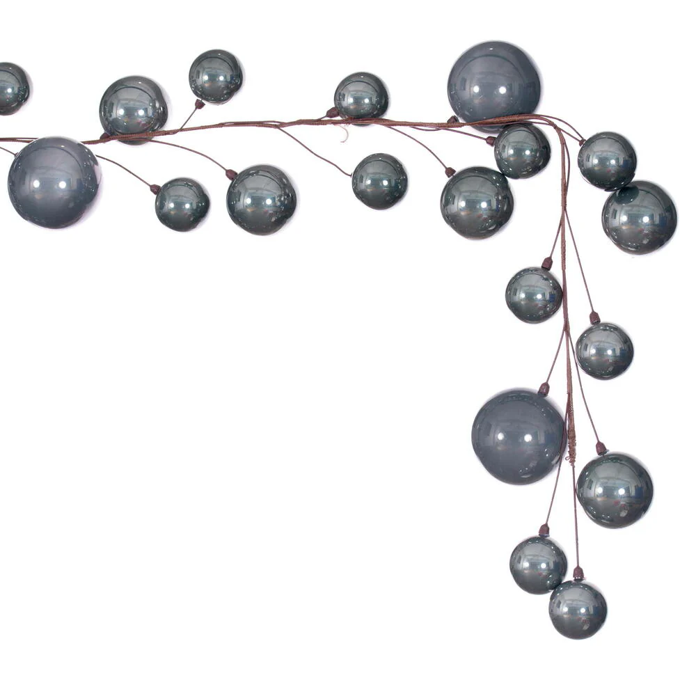 Pearl Branch Ball Wire Garland, 10' (Pewter) - Image 4