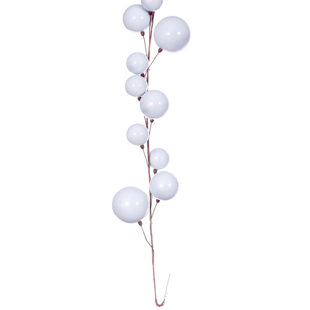 Pearl Branch Ball Wire Garland, 10' (Silver) - Image 3