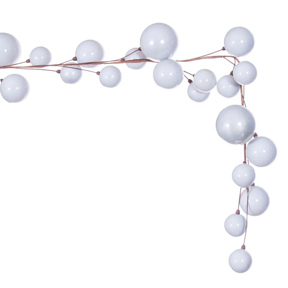 Pearl Branch Ball Wire Garland, 10' (Silver) - Image 4