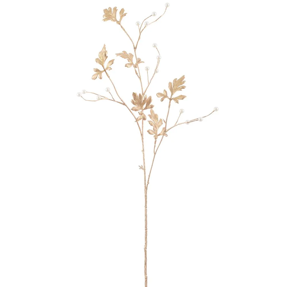Pearl Metallic Leaf Spray, 33" (Gold Pearl)
