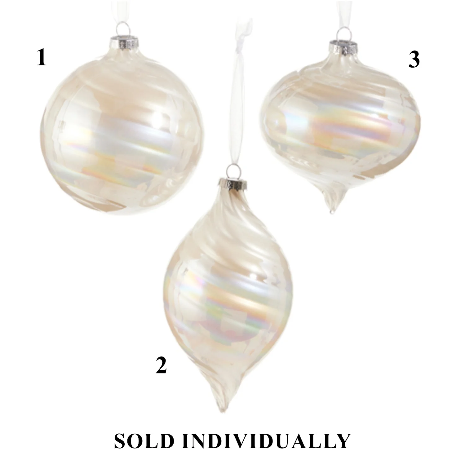 Pearlescent Swirl Ornaments, 4" (3 styles - sold individually) - Image 2