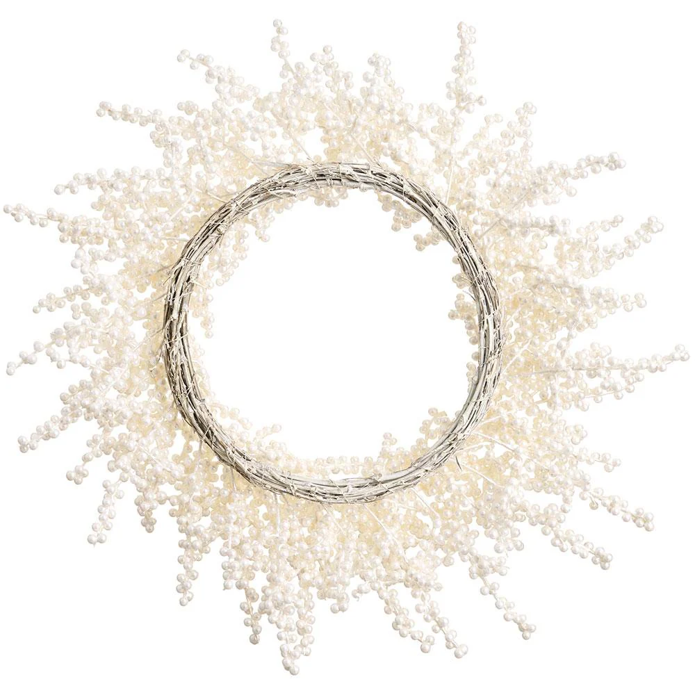 Pearlized Berry Wreath, 28" (Pearl) - Image 2